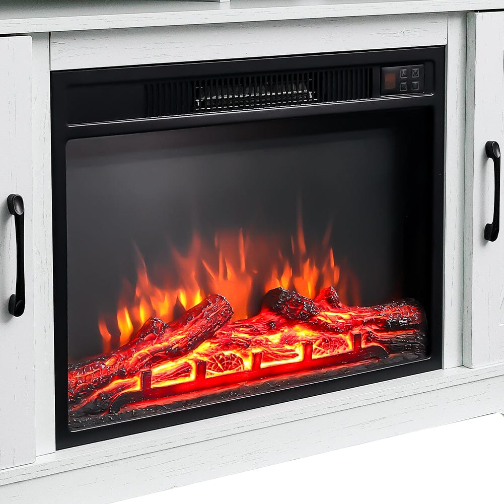 138cm W Recessed Electric Fireplace TV Stand with Timer and Remote Freestanding Fireplaces Living and Home